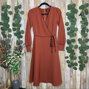 Alexia Admore Torri Long Sleeve Midi Wrap Dress